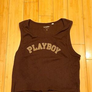 PLAYBOY Dark Brown Tank Top